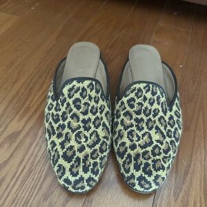 Leopard Print Stubbs & Wootton Mules